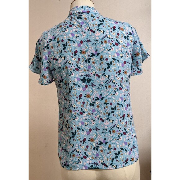 NWOT~ TALBOTS Petite "Flutter Sleeve Tie Top" Floral Print  SZ P    NEW! - Picture 5 of 7